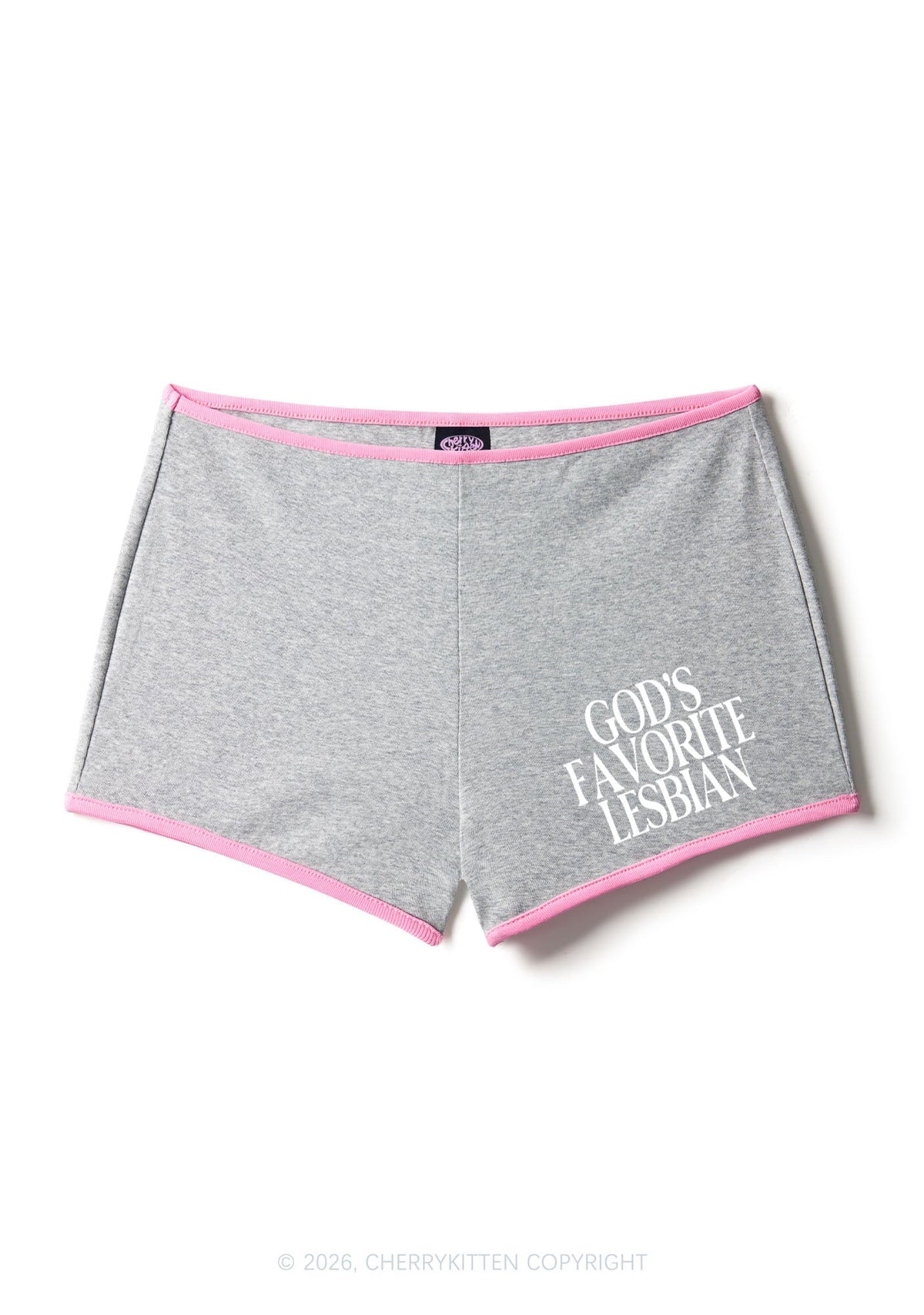 Gods Favorite Lesbian Pride Y2K Booty Shorts Cherrykitten