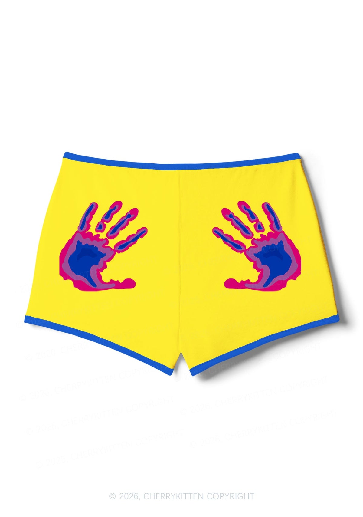 Bisexual Thermal Hands Pride Y2K Booty Shorts Cherrykitten
