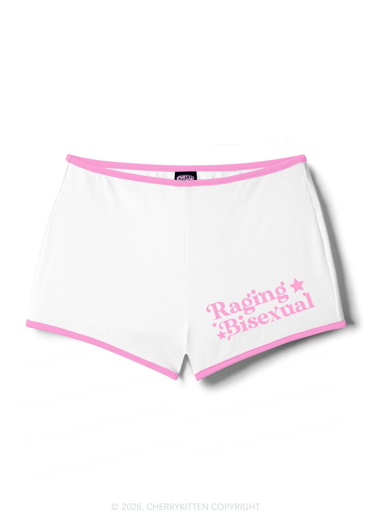 Raging Bisexual Pride Y2K Booty Shorts Cherrykitten