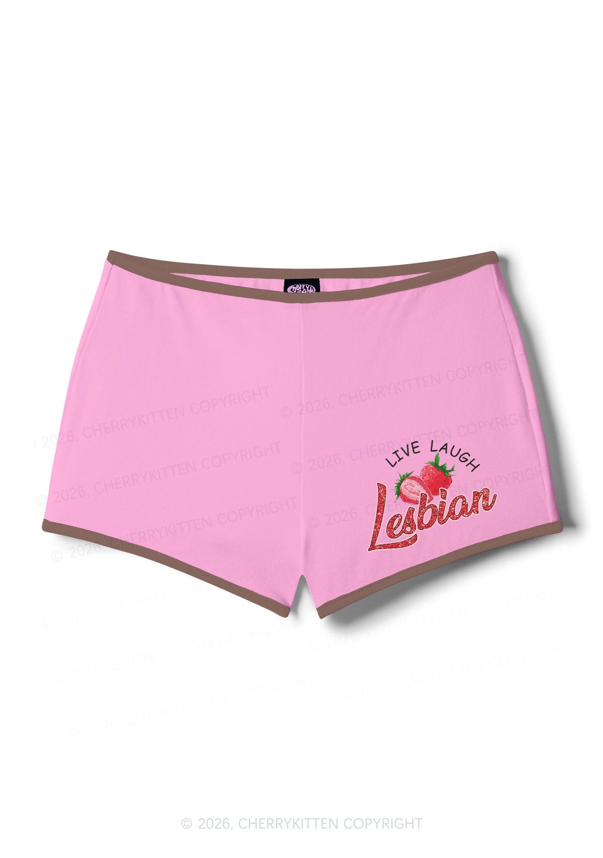 Live Laugh Lesbian Pride Y2K Booty Shorts Cherrykitten