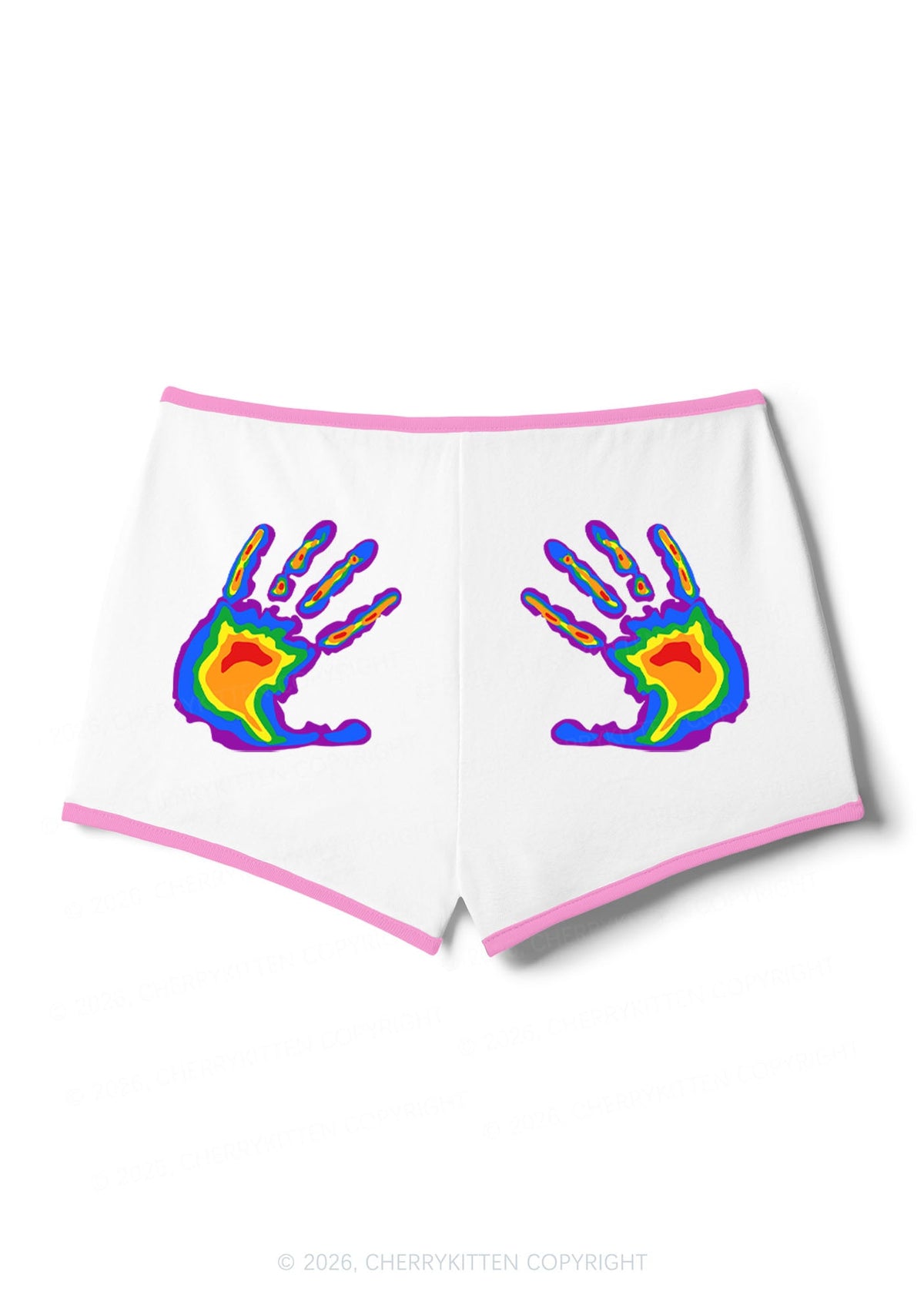 Pride Thermal Hands Y2K Booty Shorts Cherrykitten