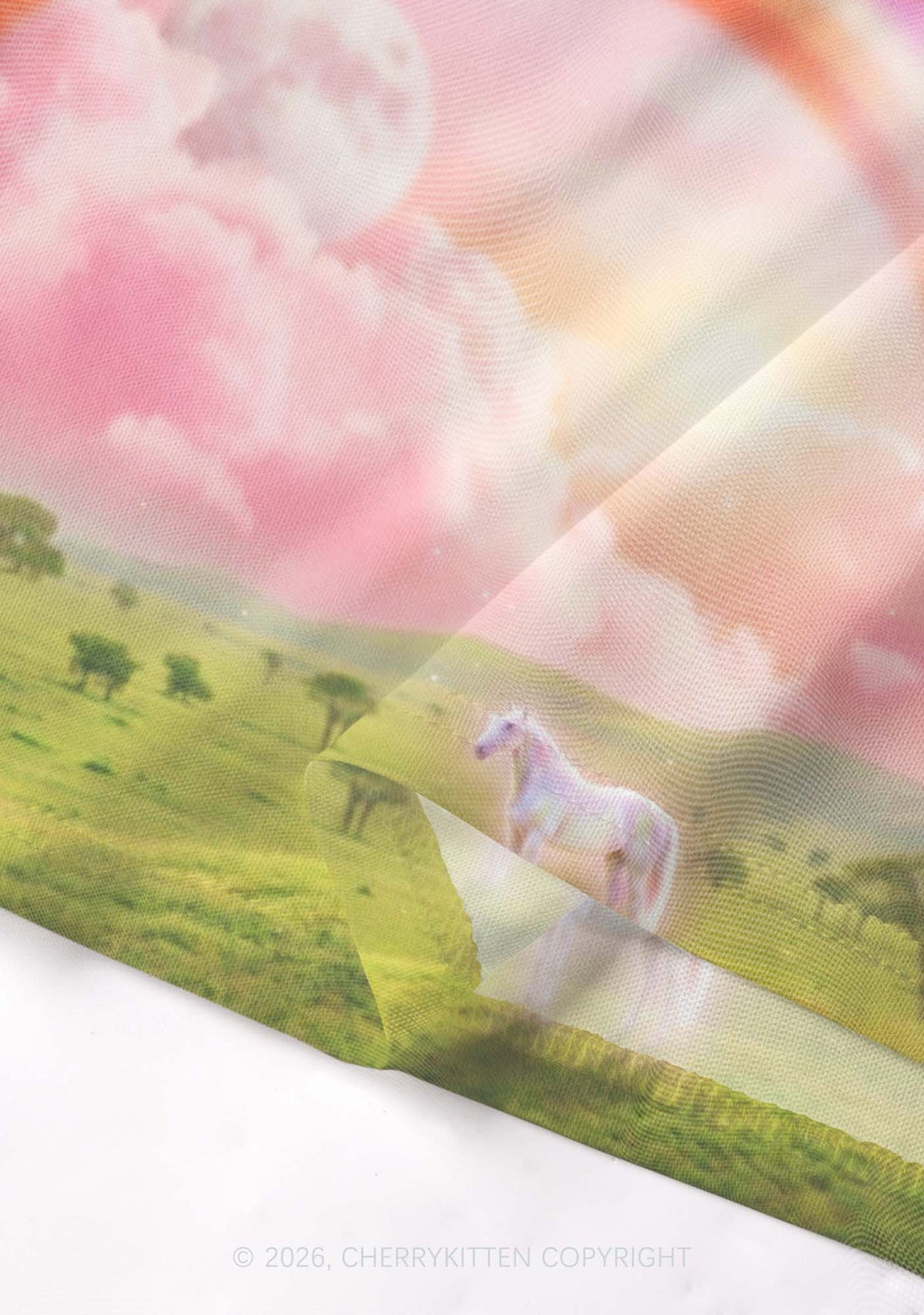 Lesbian Rainbow Pony Pride Y2K Mesh Crop Top Cherrykitten