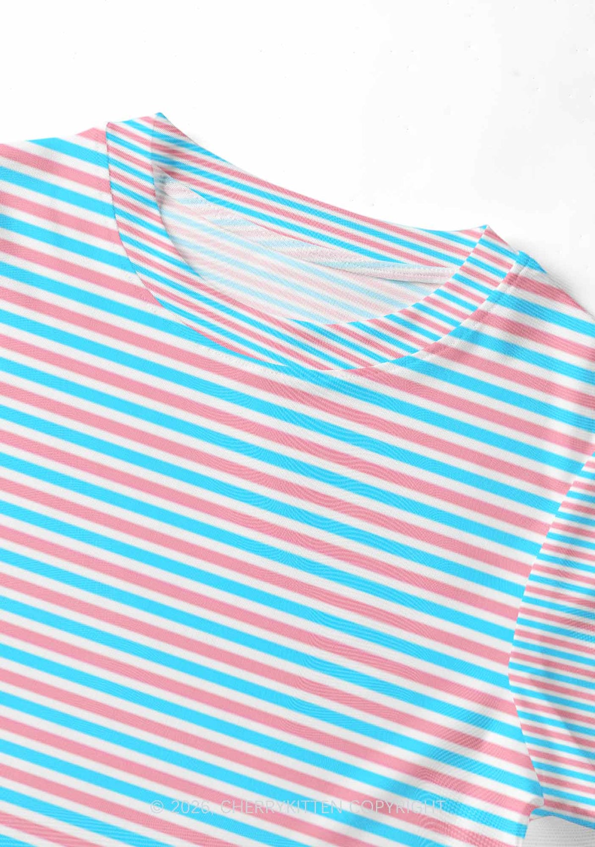 Trans Stripes Pride Y2K Mesh Crop Top Cherrykitten