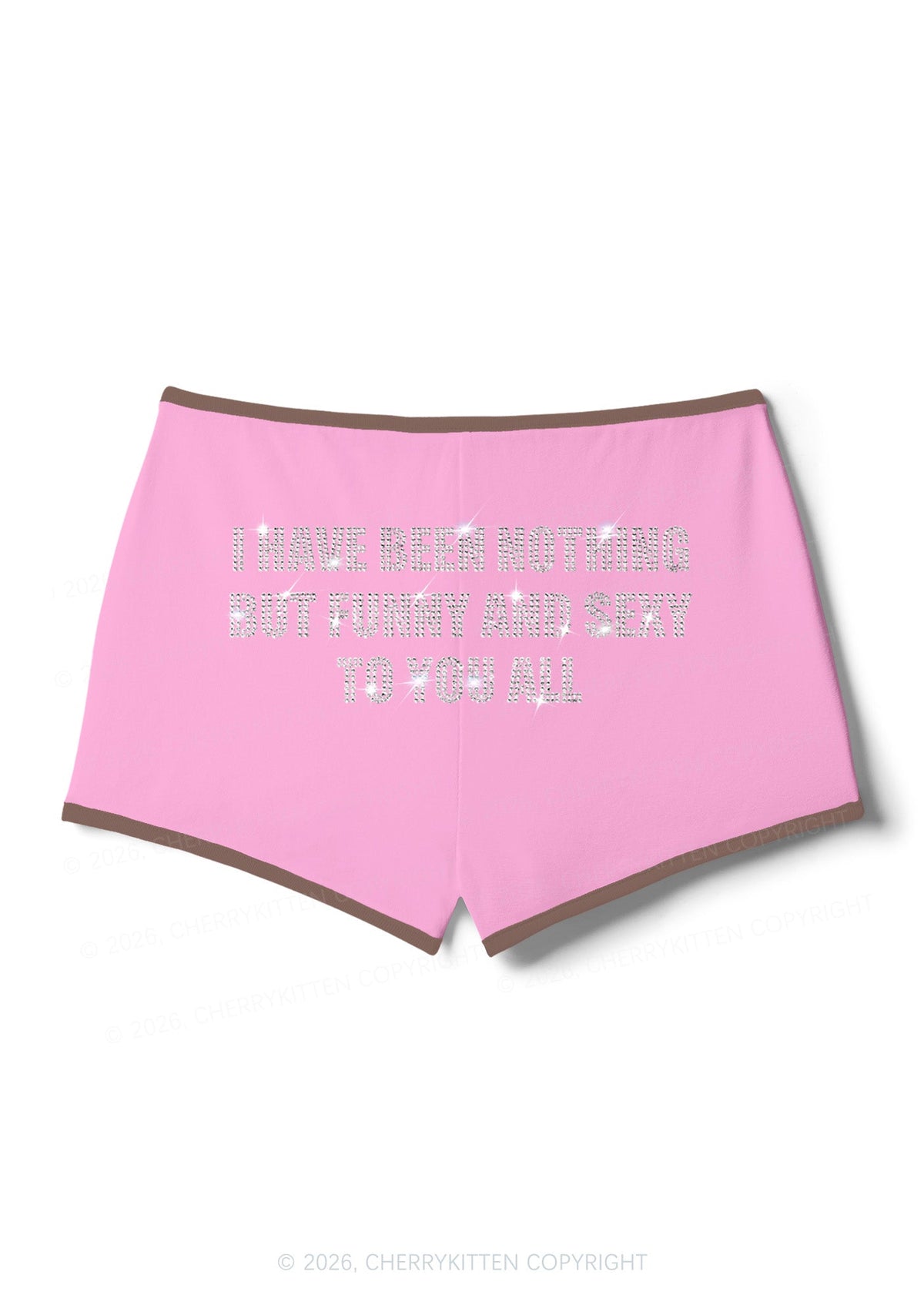 Rhinestone I Have Been Funny Y2K Booty Shorts Cherrykitten