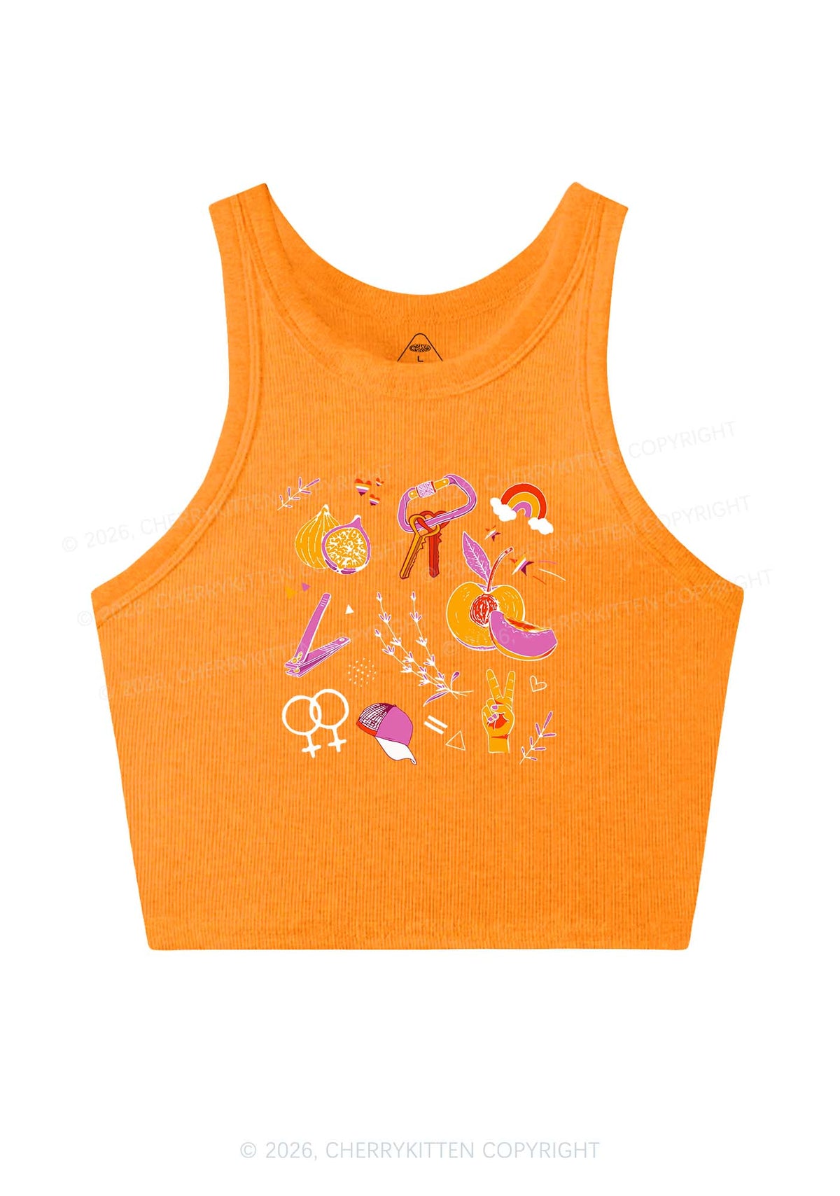 Lesbian Symbols Y2K Crop Tank Top Cherrykitten