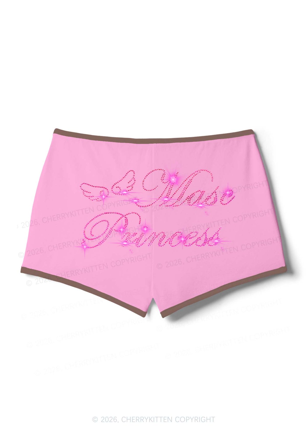 Rhinestone Masc Princess Pride Y2K Booty Shorts Cherrykitten