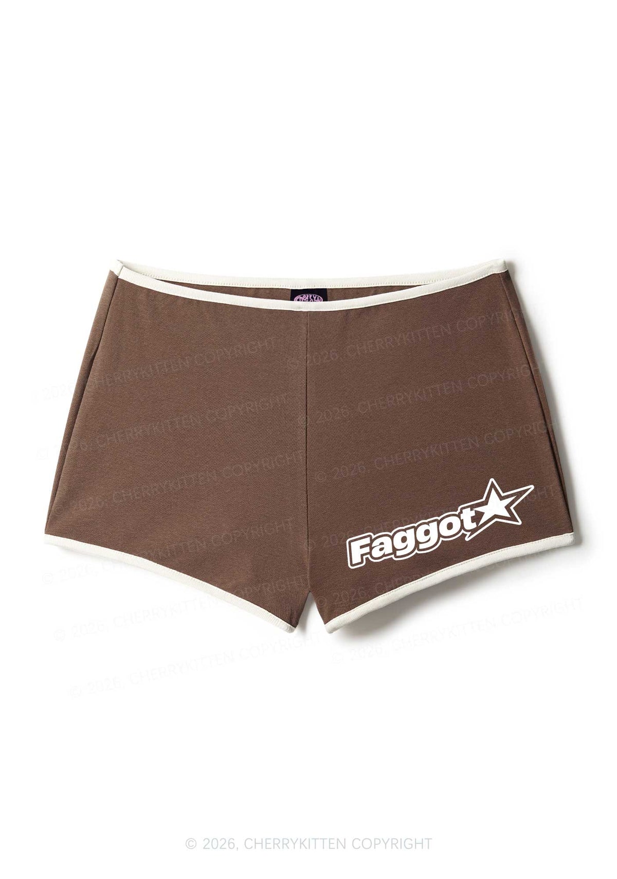 Faggot Star Logo Pride Y2K Booty Shorts Cherrykitten