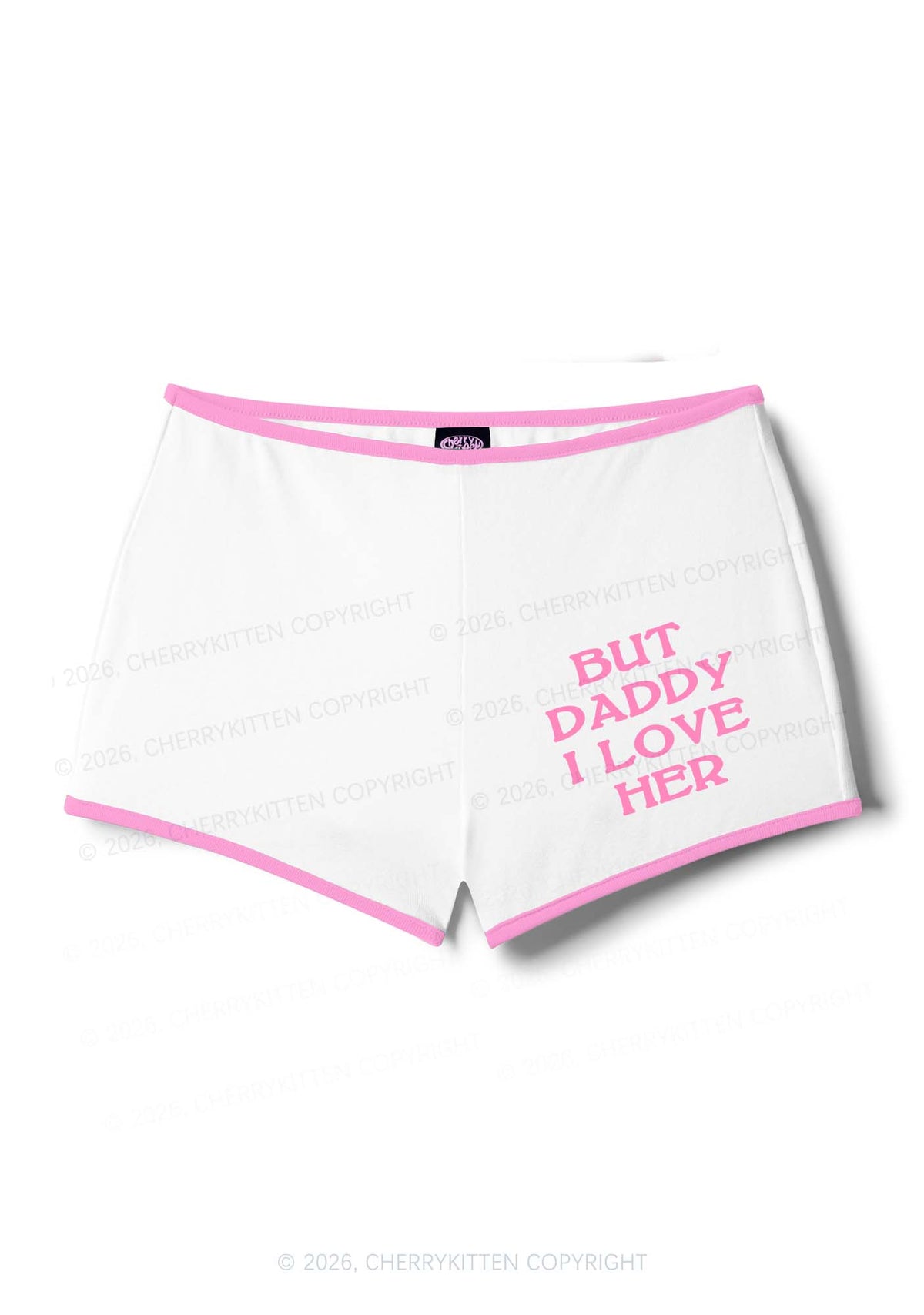 But Daddy I Love Her Pride Y2K Booty Shorts Cherrykitten