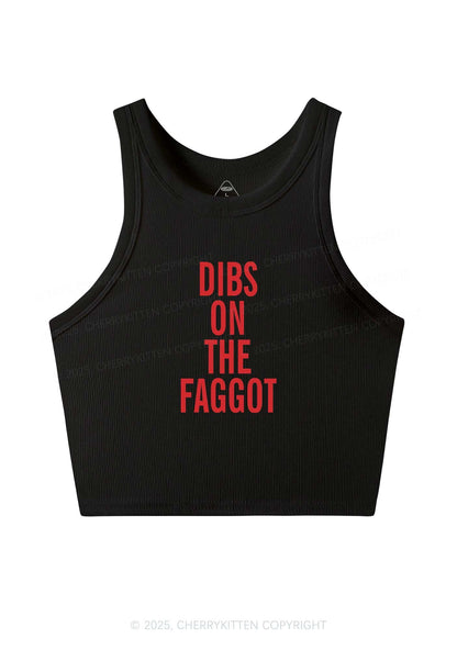Dibs On The Faggot Pride Y2K Crop Tank Top Cherrykitten