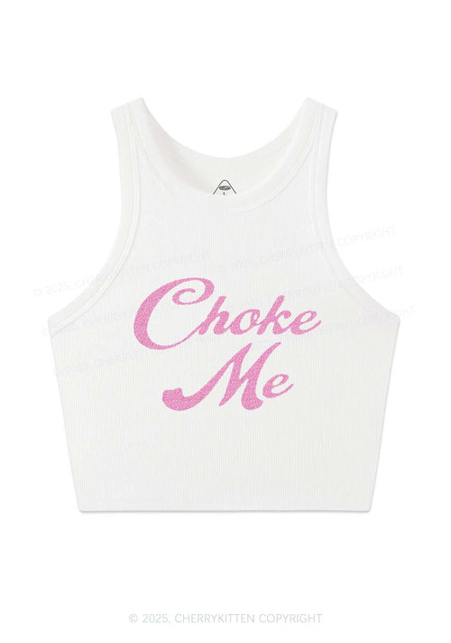 Glitter Choke Me Y2K Crop Tank Top Cherrykitten