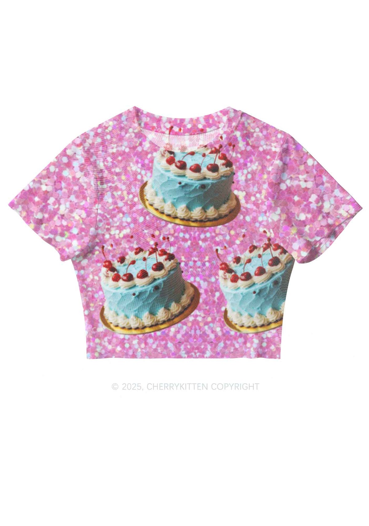 Cherry Cakes Y2K Mesh Crop Top Cherrykitten
