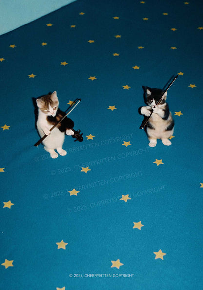 Kitten Violinist Y2K Mesh Crop Top Cherrykitten