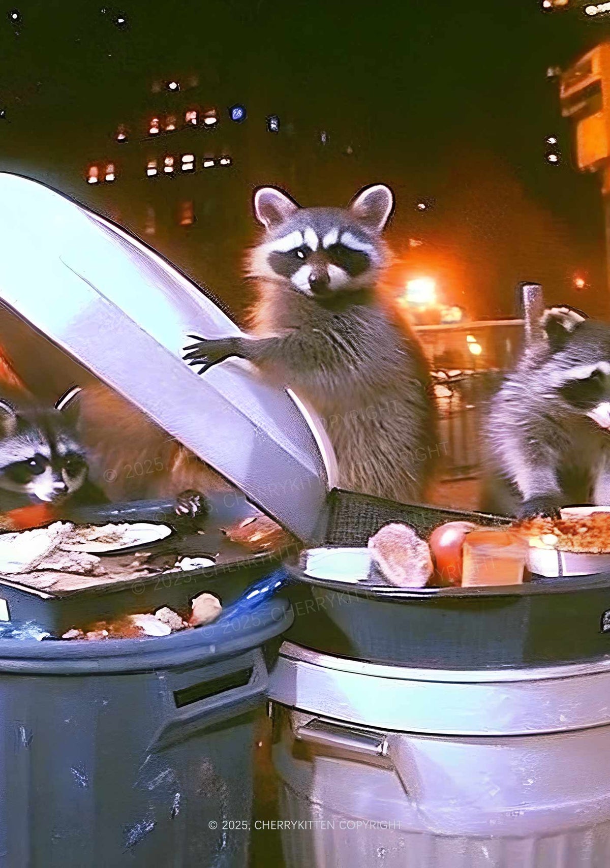 Raccoon Trash Party Y2K Mesh Crop Top Cherrykitten