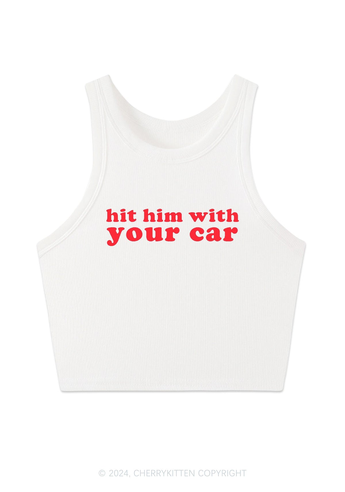 Hit Him Y2K Crop Tank Top Cherrykitten