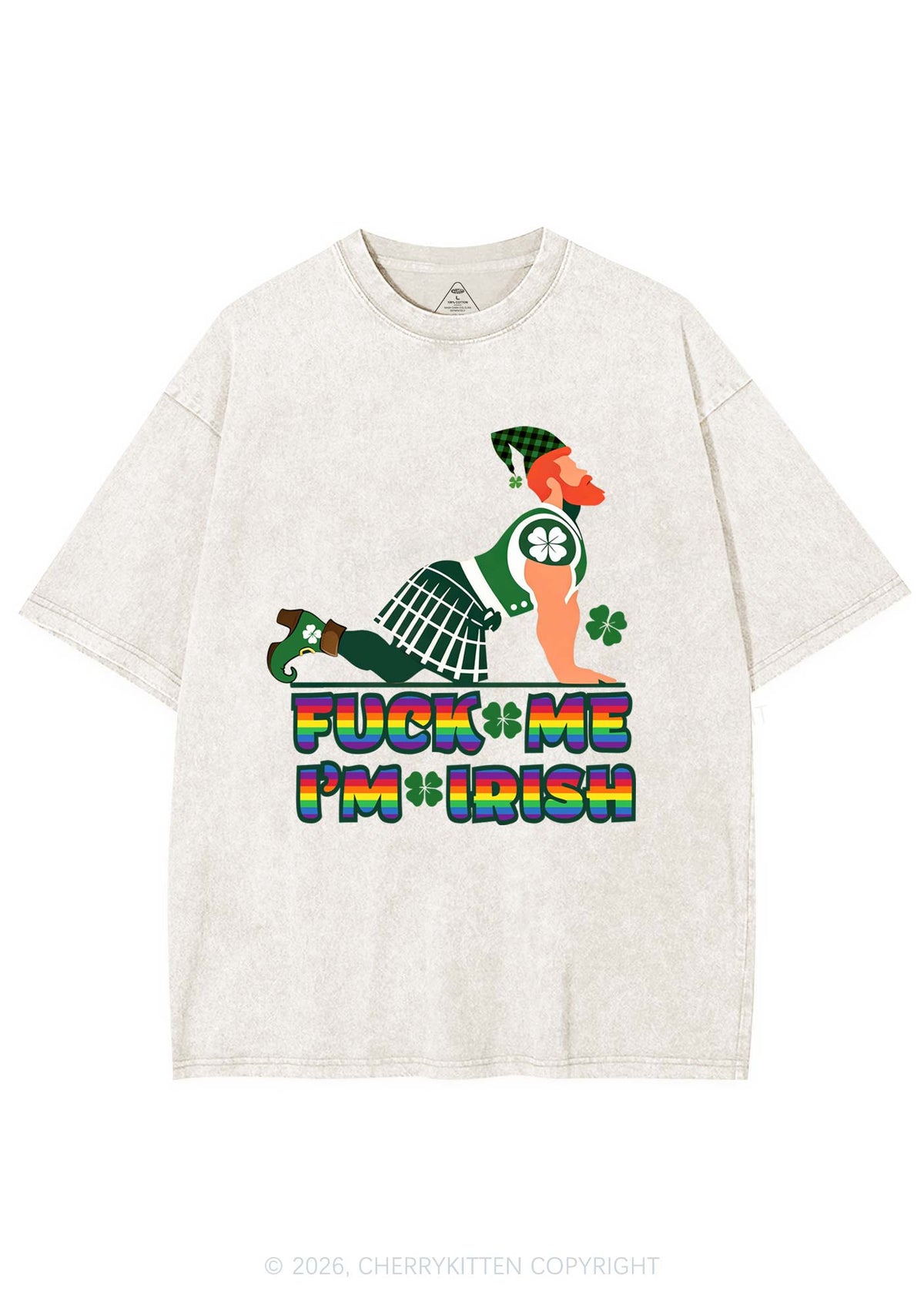 Fxxk Me Im Irish St Patricks Y2K Shirts Washed Tee Cherrykitten