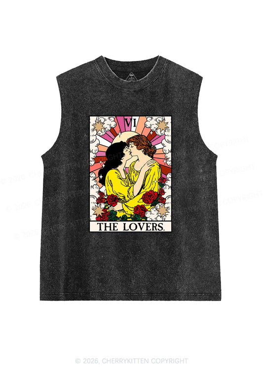 Kissing Lesbians Pride Y2K Washed Muscle Tank Cherrykitten
