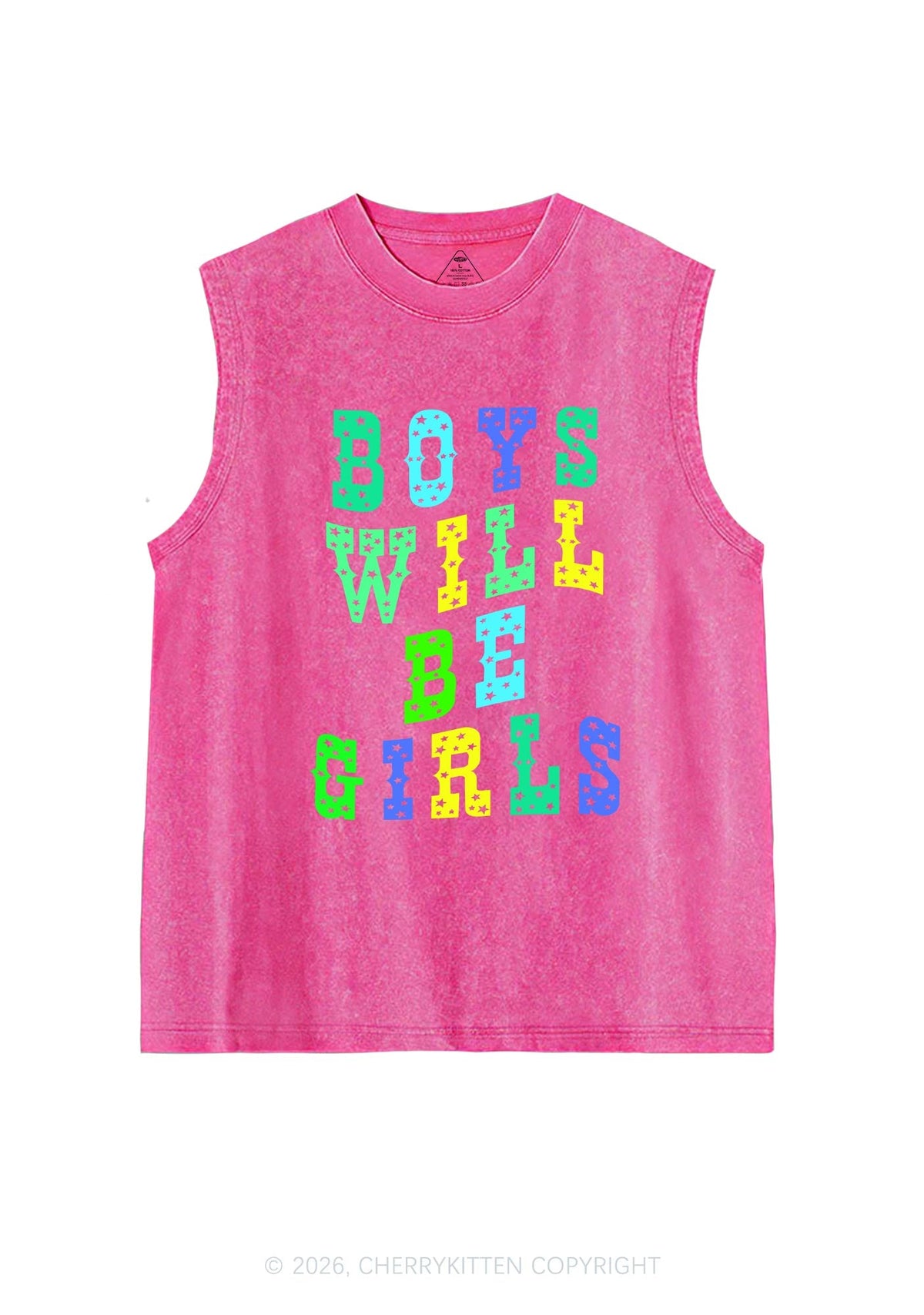 Boys Will Be Girls Pride Y2K Washed Muscle Tank Cherrykitten