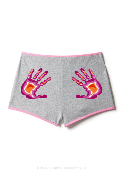 Lesbian Thermal Hands Pride Y2K Booty Shorts Cherrykitten