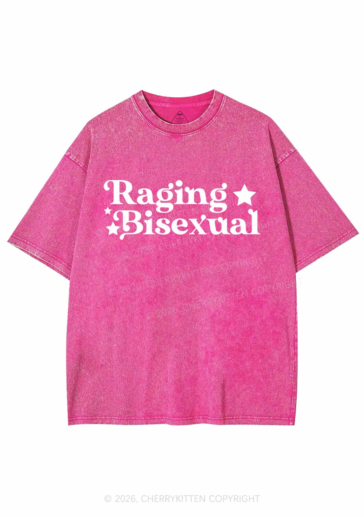 Raging Bisexual Stars Pride Y2K Shirts Washed Tee Cherrykitten
