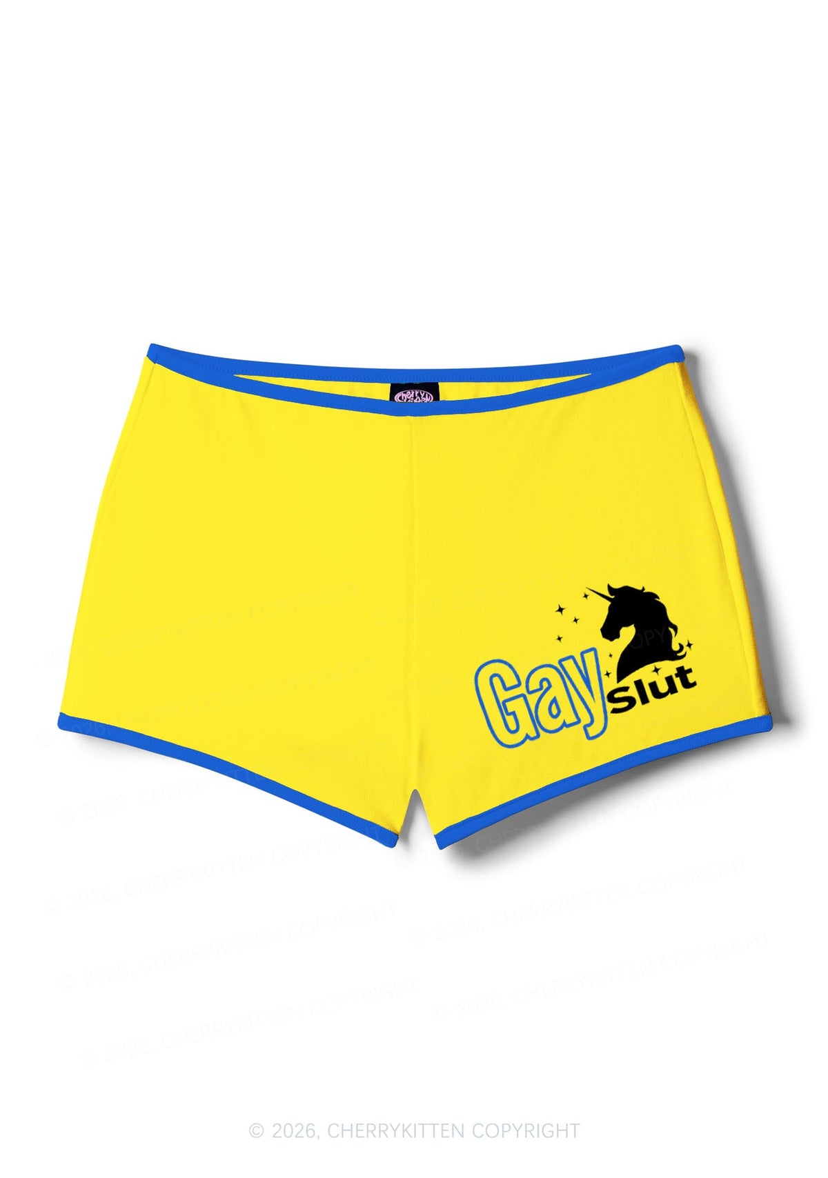 Gay Slxt Unicorn Pride Y2K Booty Shorts Cherrykitten
