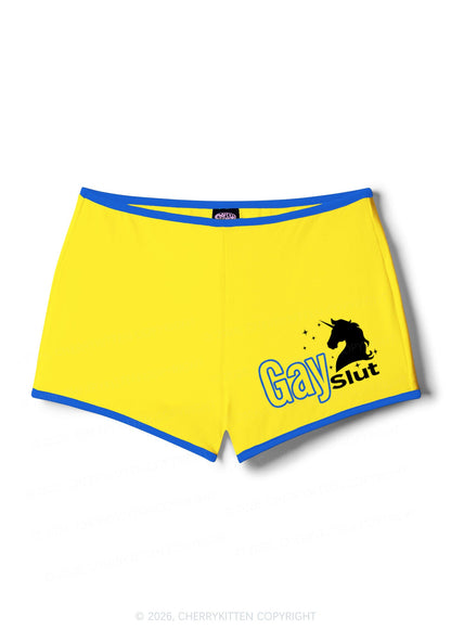 Gay Slxt Unicorn Pride Y2K Booty Shorts Cherrykitten