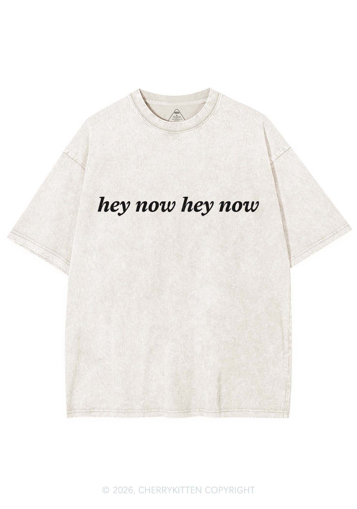 Hey Now Y2K Shirts Washed Tee Cherrykitten