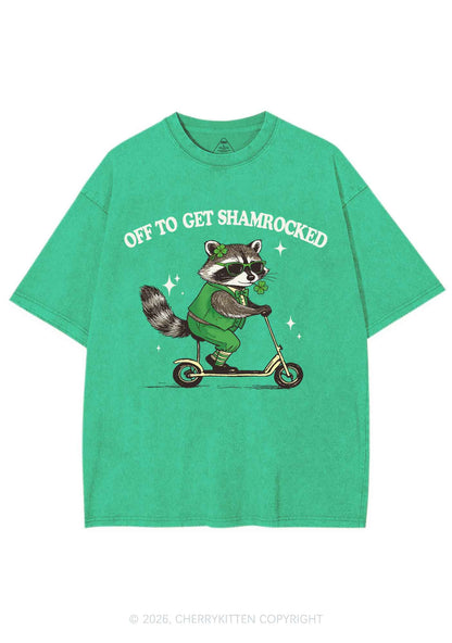 Off To Get Shamrocked St Patricks Y2K Shirts Washed Tee Cherrykitten