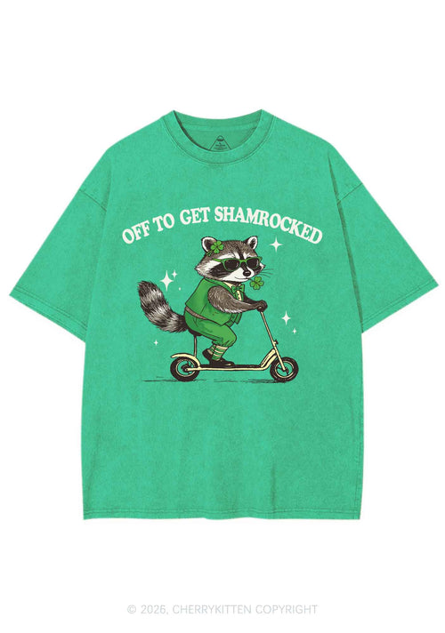Off To Get Shamrocked St Patricks Y2K Shirts Washed Tee Cherrykitten