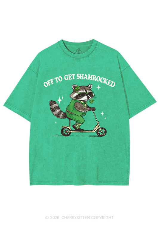 Off To Get Shamrocked St Patricks Y2K Shirts Washed Tee Cherrykitten