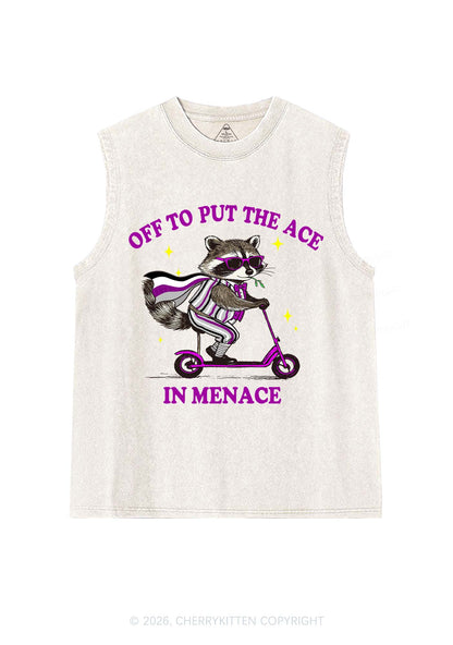 Put The Ace In Menace Pride Y2K Washed Muscle Tank Cherrykitten