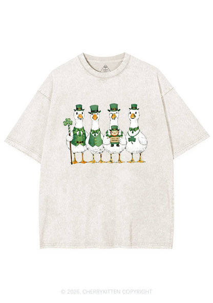 Irish Goose Gang St Patricks Y2K Shirts Washed Tee Cherrykitten