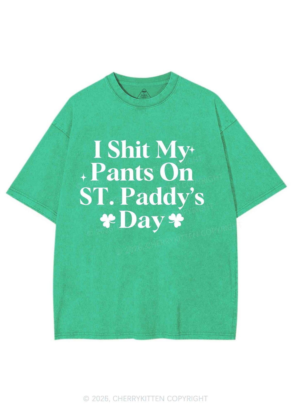 I Shxt My Pants St Patricks Y2K Shirts Washed Tee Cherrykitten