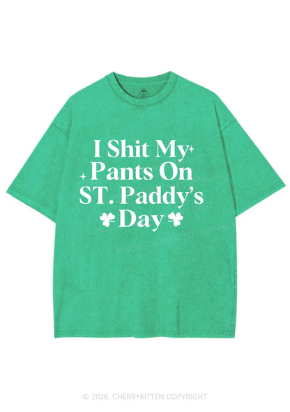 I Shxt My Pants St Patricks Y2K Shirts Washed Tee Cherrykitten