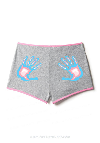Trans Thermal Hands Pride Y2K Booty Shorts Cherrykitten