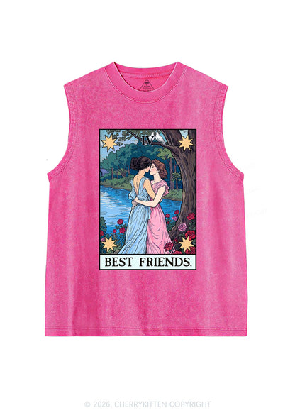 Best Friends Tarot Pride Y2K Washed Muscle Tank Cherrykitten