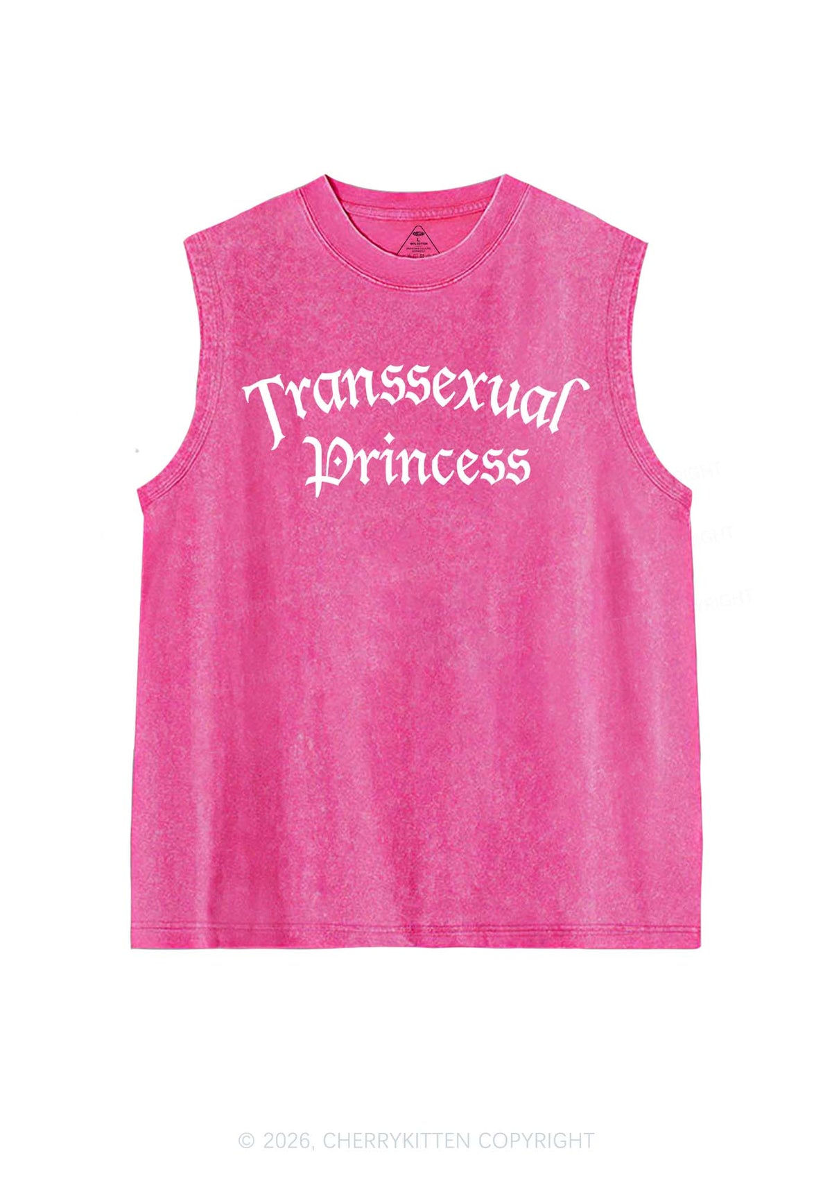 Transsexual Princess Pride Y2K Washed Muscle Tank Cherrykitten
