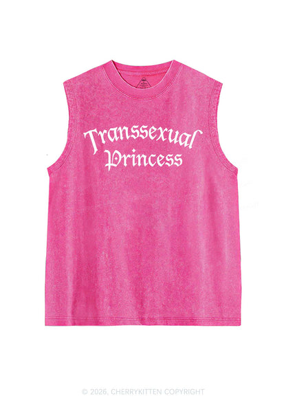 Transsexual Princess Pride Y2K Washed Muscle Tank Cherrykitten