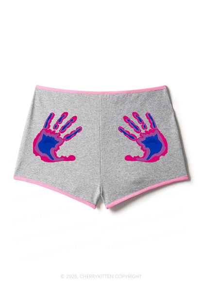 Bisexual Thermal Hands Pride Y2K Booty Shorts Cherrykitten