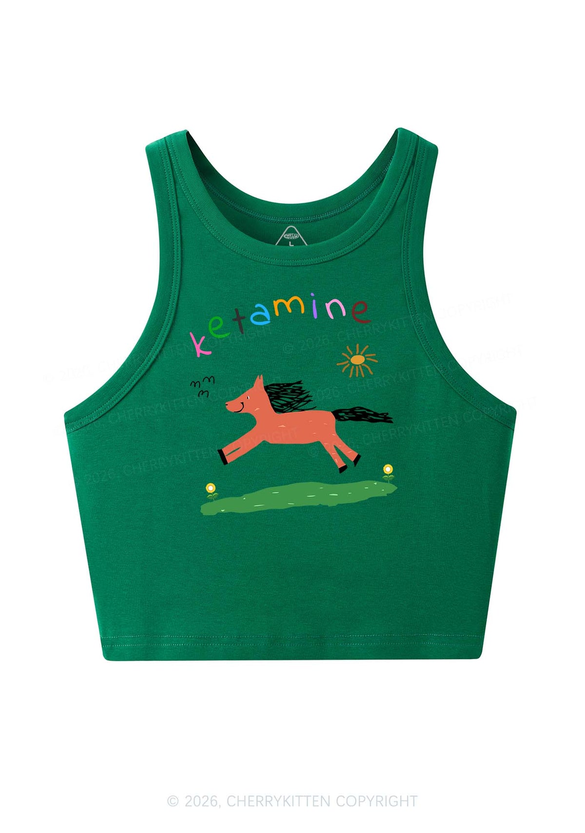 Orange Pony Y2K Crop Tank Top Cherrykitten