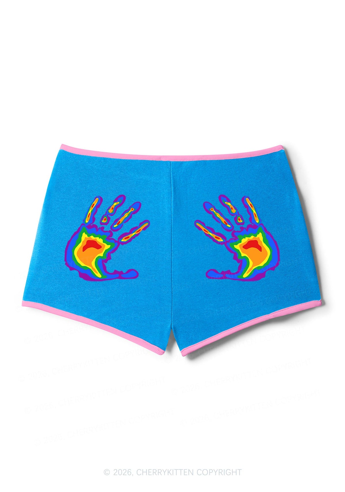 Pride Thermal Hands Y2K Booty Shorts Cherrykitten
