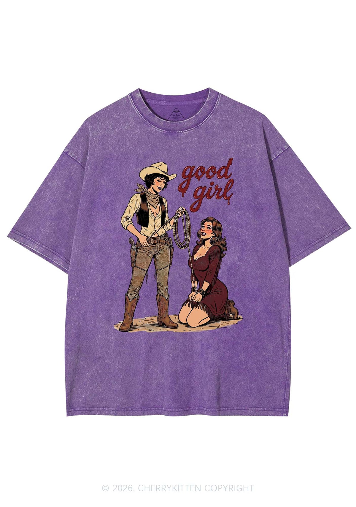 Good Girl Western Cowgirls Pride Y2K Shirts Washed Tee Cherrykitten