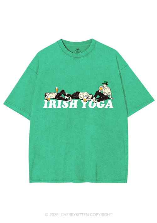 Irish Yoga St Patricks Y2K Shirts Washed Tee Cherrykitten