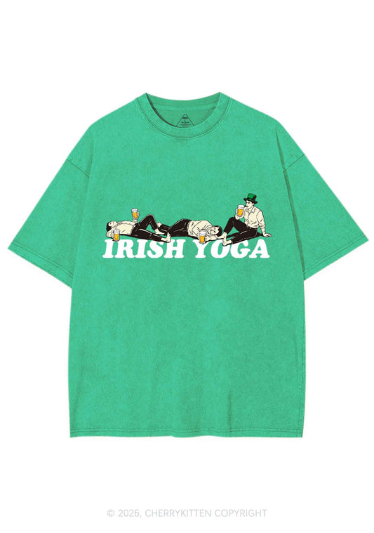 Irish Yoga St Patricks Y2K Shirts Washed Tee Cherrykitten