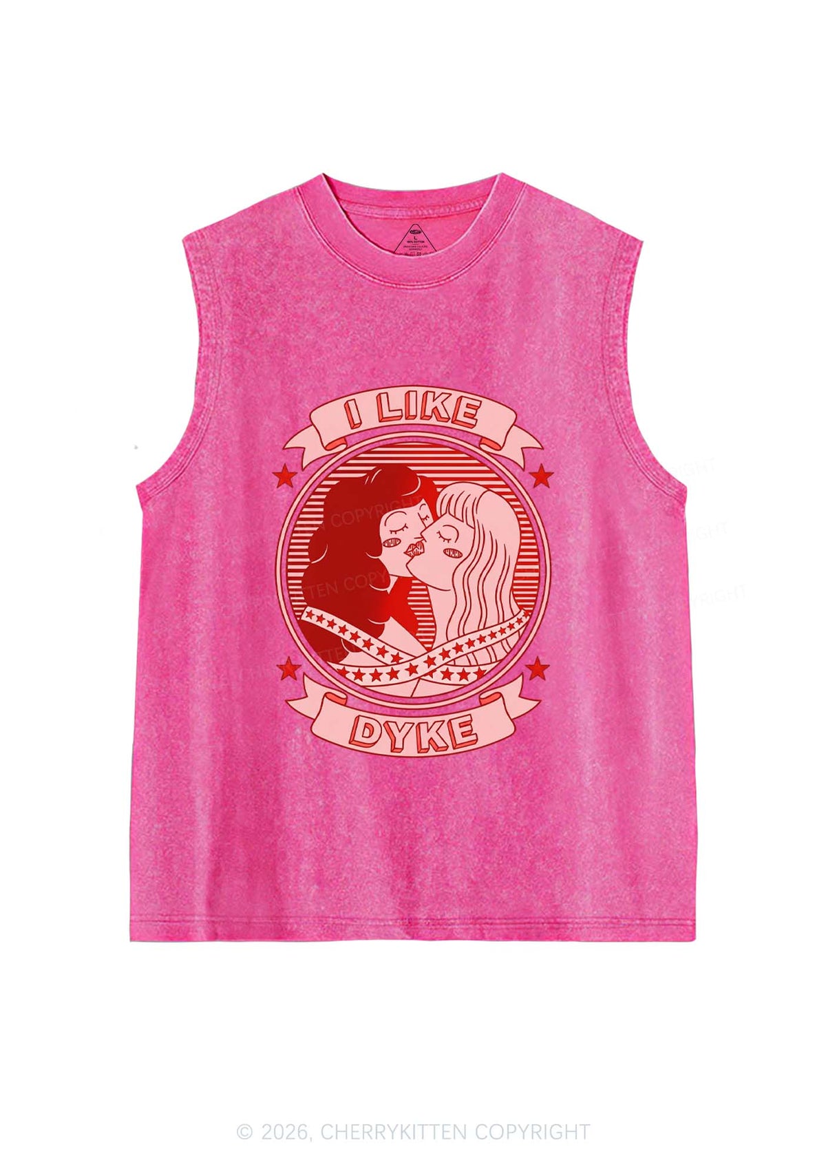 I Like Dyke Pride Y2K Washed Muscle Tank Cherrykitten