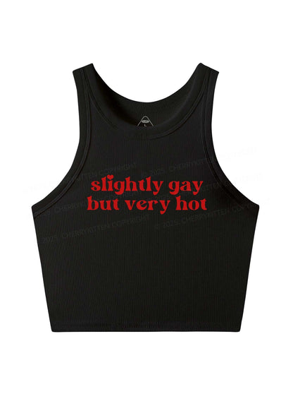 Slightly Gay But Very Hot Pride Y2K Crop Tank Top Cherrykitten