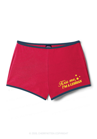 Kiss Me Im A Lesbian Pride Y2K Booty Shorts Cherrykitten