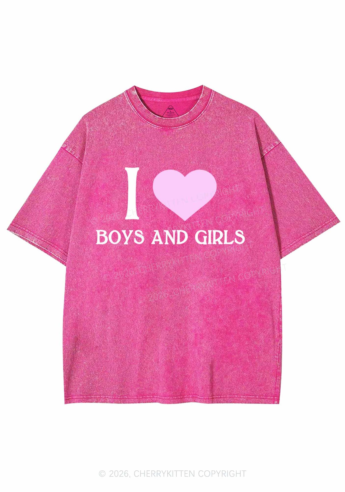 I Love Boys and Girls Pride Y2K Shirts Washed Tee Cherrykitten