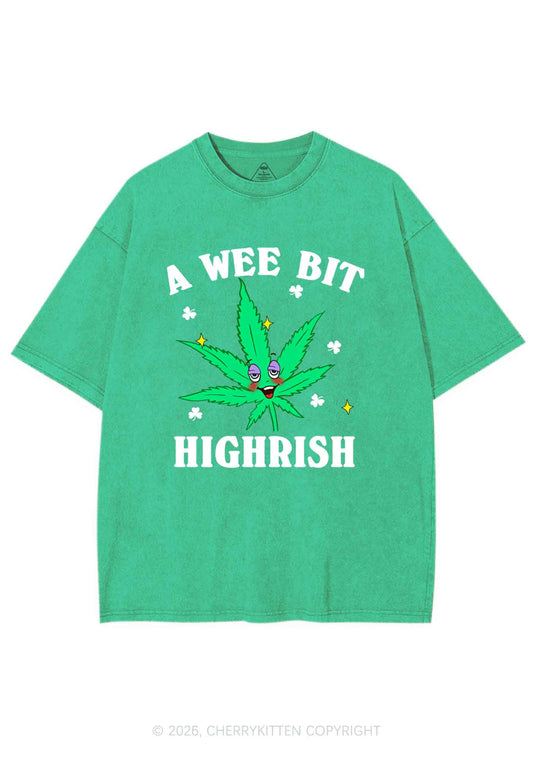 A Wee Bit Highrish St Patricks Y2K Shirts Washed Tee Cherrykitten