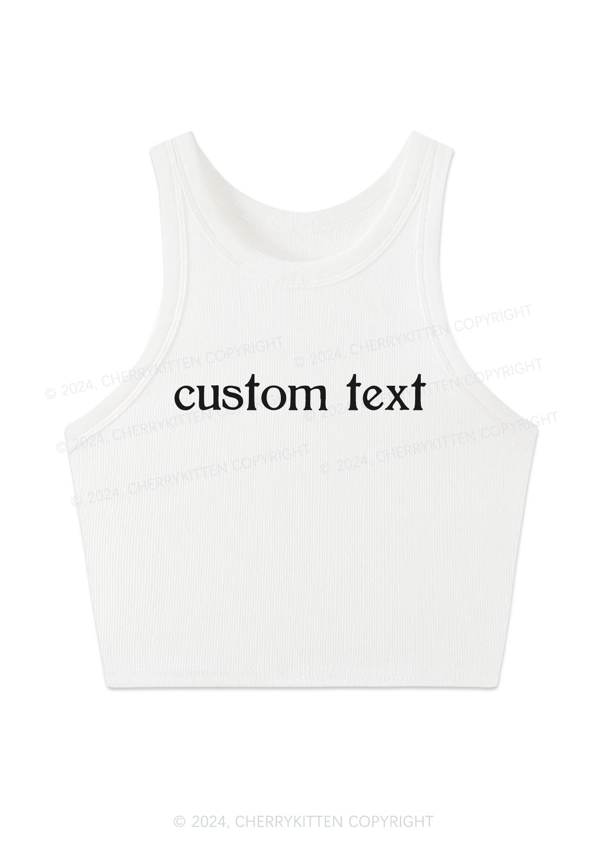 Custom Text Y2K Crop Tank Top Cherrykitten