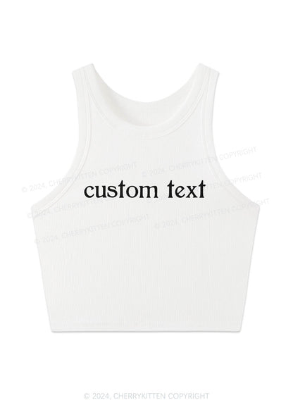 Custom Text Y2K Crop Tank Top Cherrykitten